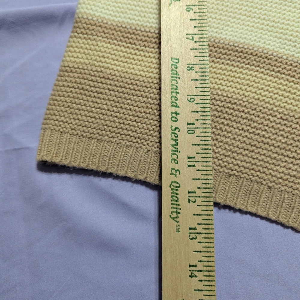 Lulus Tan Cream Striped Knit Drawstring Lounge Shorts Size Medium - Picture 4 of 4